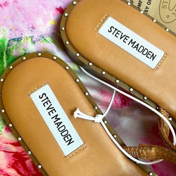 Brand New Steve Madden Rhinestone Multi Strap Slides Sandals Sparkle Studded - Picture 5 of 11